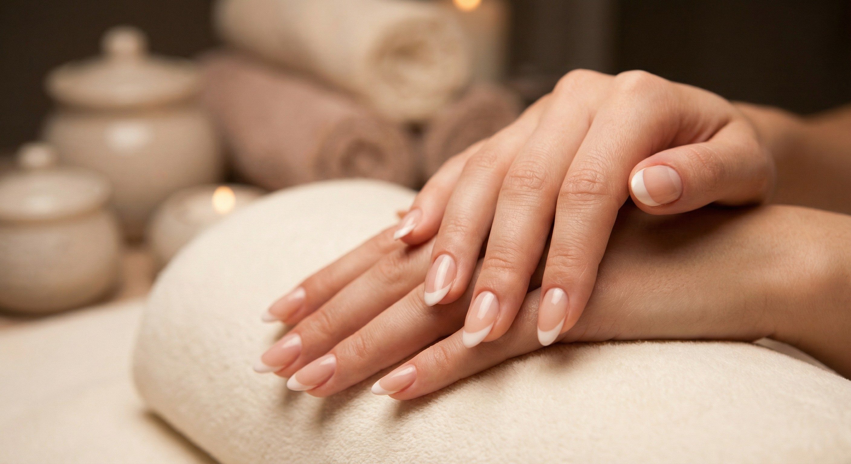 Classic French tip manicure