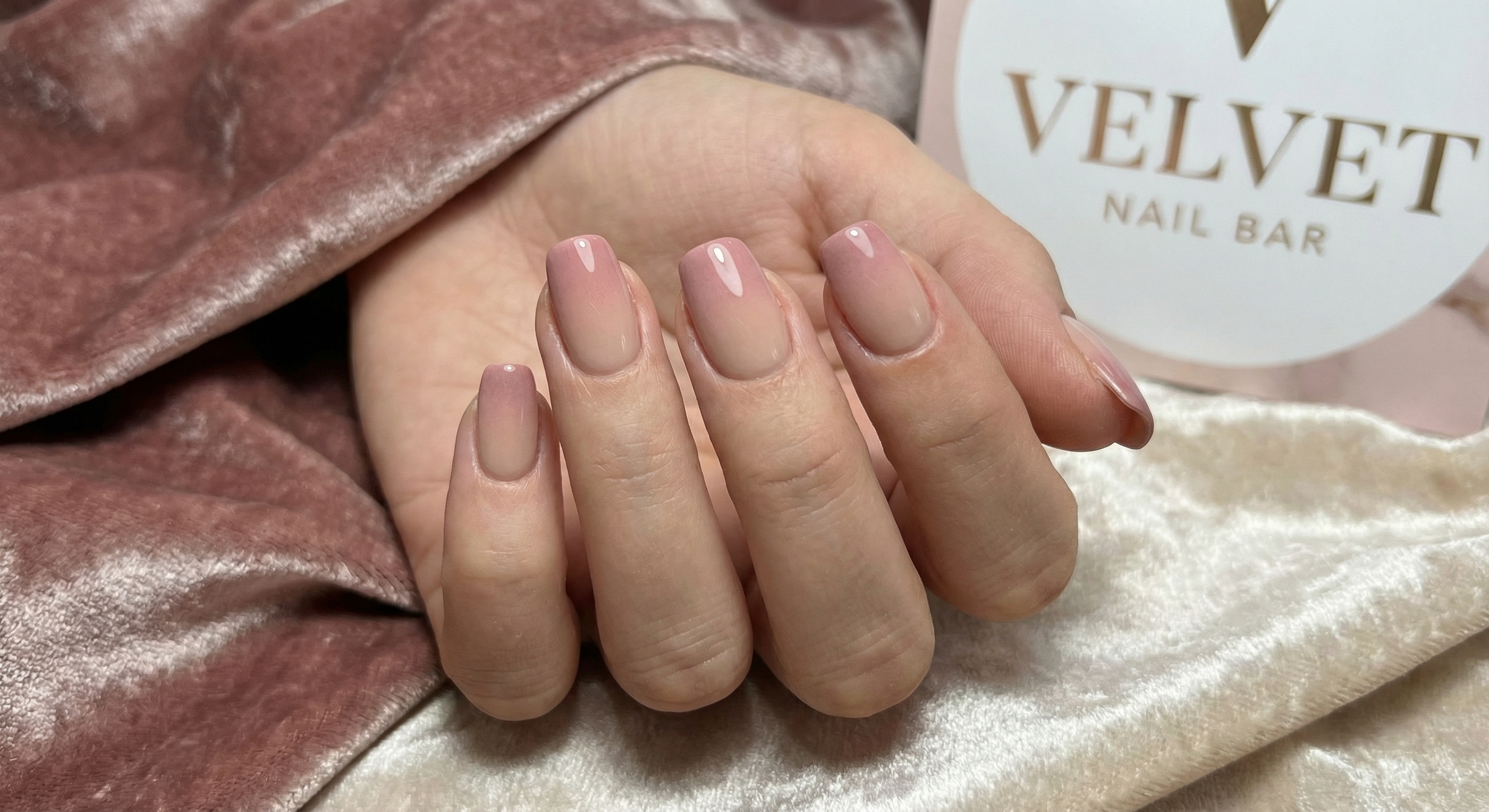 Blush ombré gradient nails